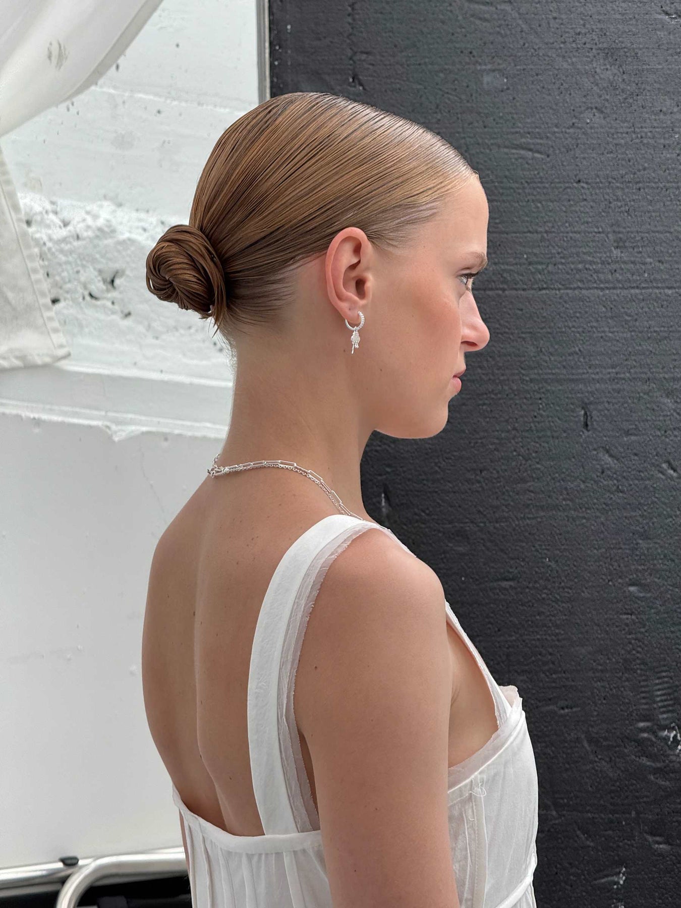 Small Hoops - Silver White