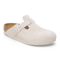 Birkenstock Boston Suede Soft Footbed Narrow - Antique White