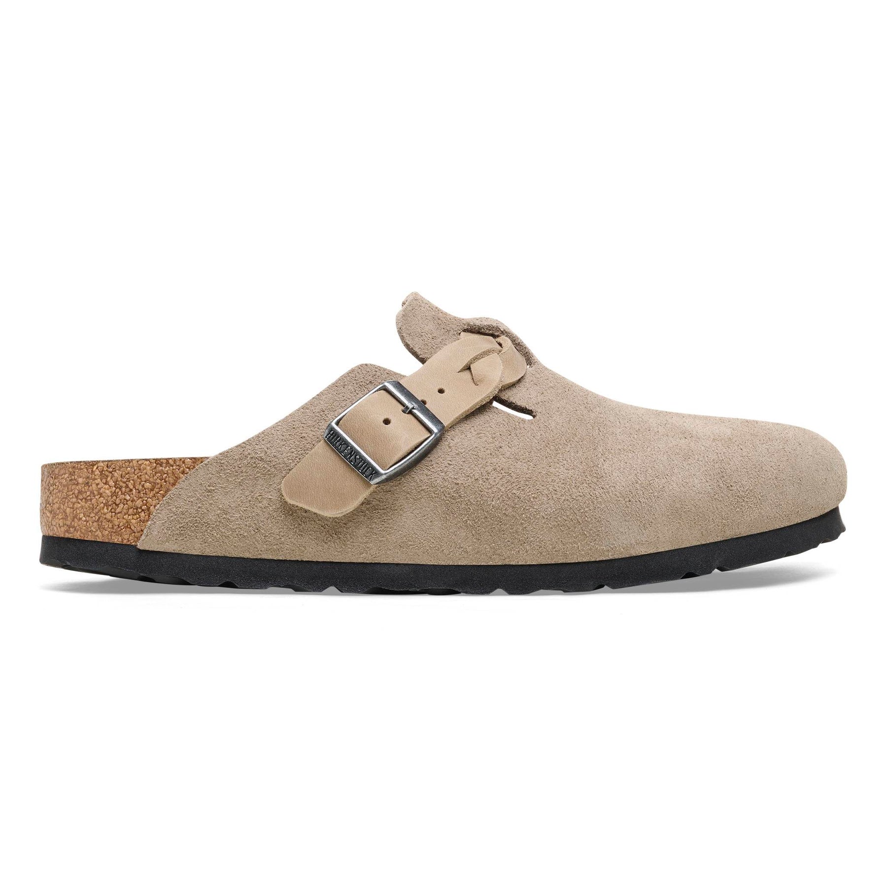 Birkenstock Boston Braided Suede Leather Narrow - Taupe