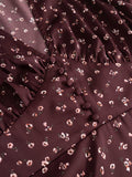 N-Lilith Dress - Dwyn Burgundy Print