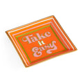 Take It Easy Square Tray - Orange/Pink