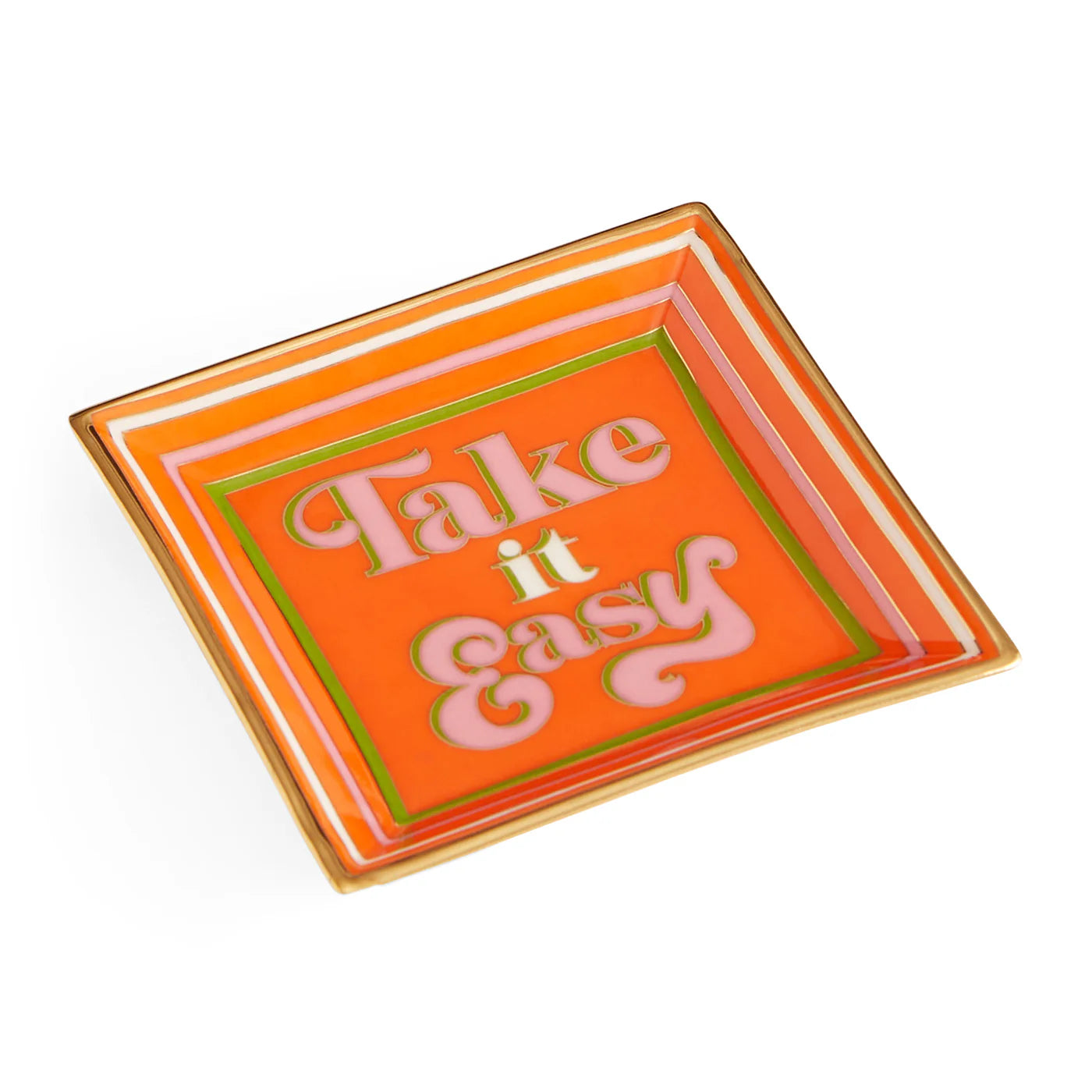 Take It Easy Square Tray - Orange/Pink