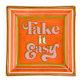 Take It Easy Square Tray - Orange/Pink