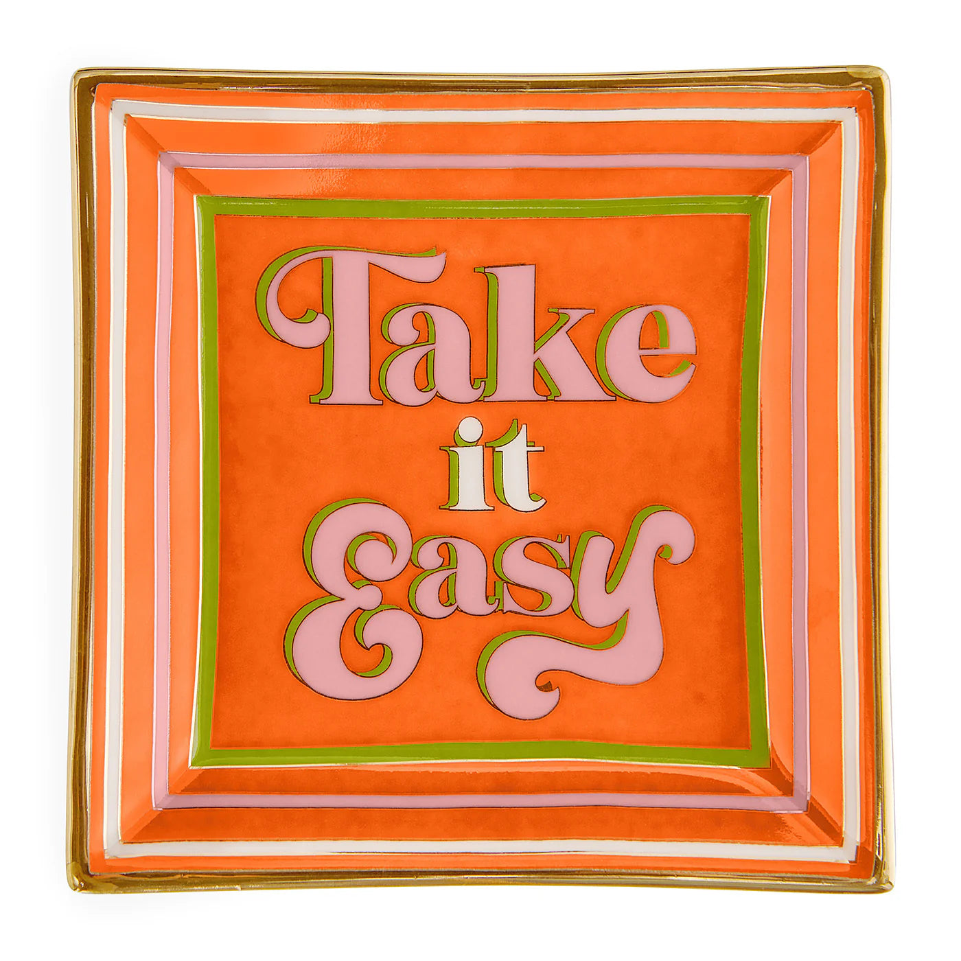 Take It Easy Square Tray - Orange/Pink
