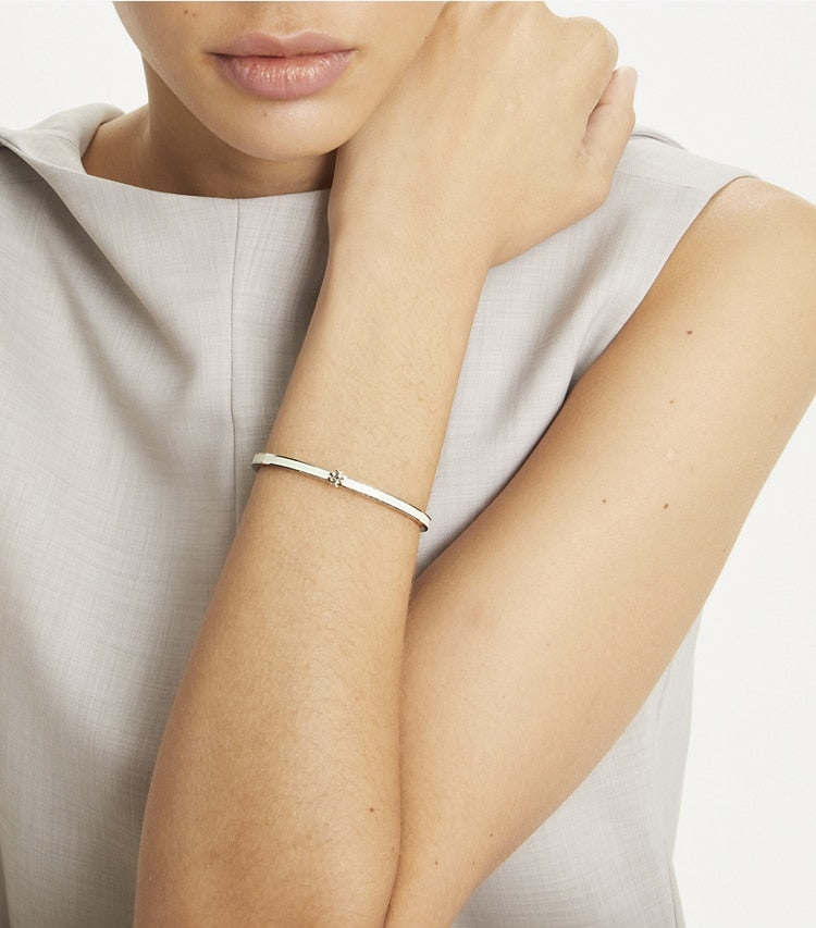 Thin Kira Enamel Bracelet - Tory Gold / New Ivory