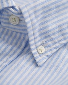 Reg Oxford Banker Stripe Shirt - Light Blue