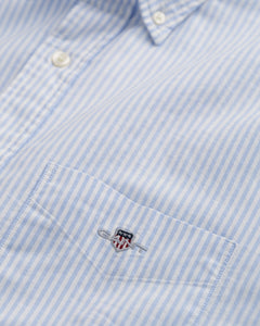Reg Oxford Banker Stripe Shirt - Light Blue