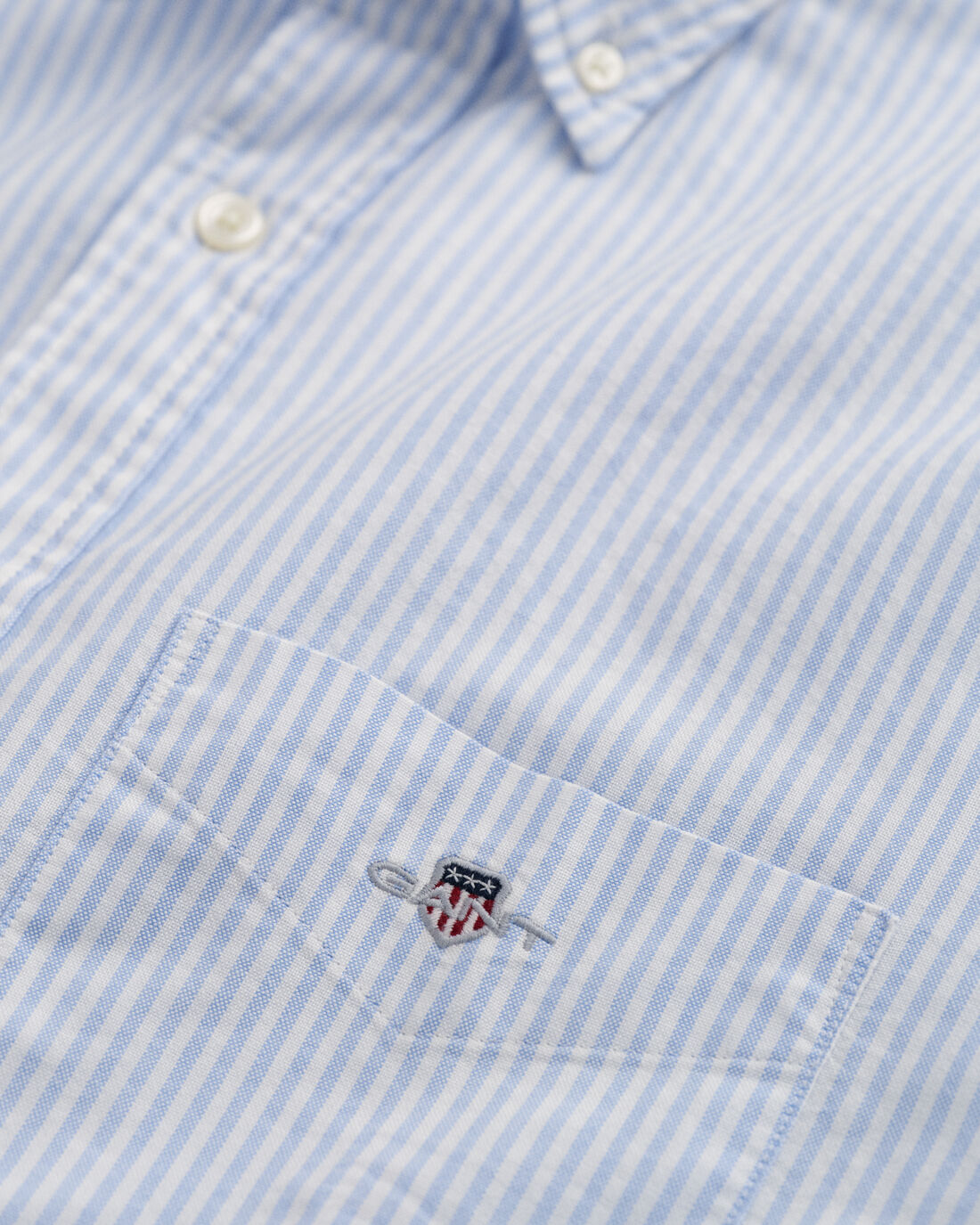 Reg Oxford Banker Stripe Shirt - Light Blue