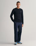 Cotton Cable C-Neck - Evening Blue