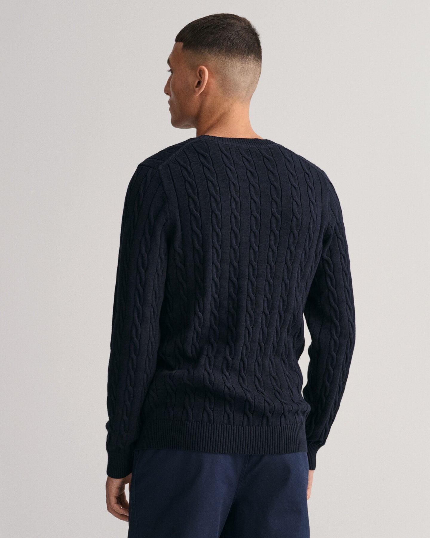 Cotton Cable C-Neck - Evening Blue
