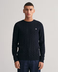 Cotton Cable C-Neck - Evening Blue