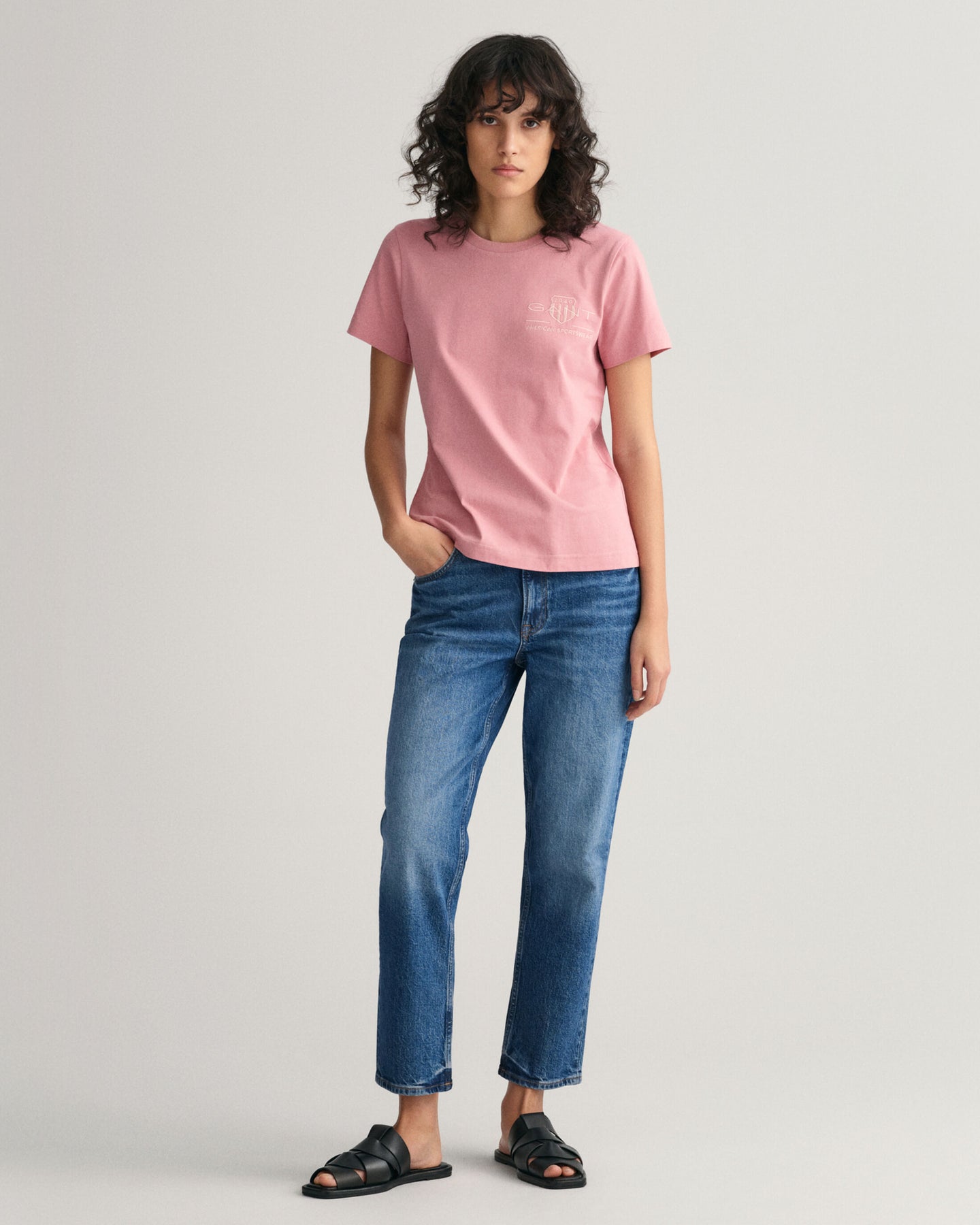 Regular Tonal Shield SS T-Shirt - California Pink Melange