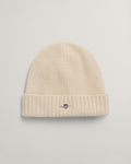 Shield Wool Beanie - Unisex  - Cream