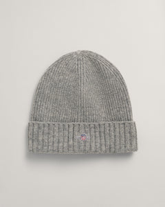 Shield Wool Beanie - Unisex  - Grey Melange