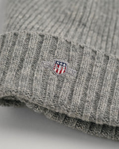 Shield Wool Beanie - Unisex  - Grey Melange