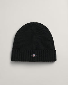 Shield Wool Beanie - Unisex - Black