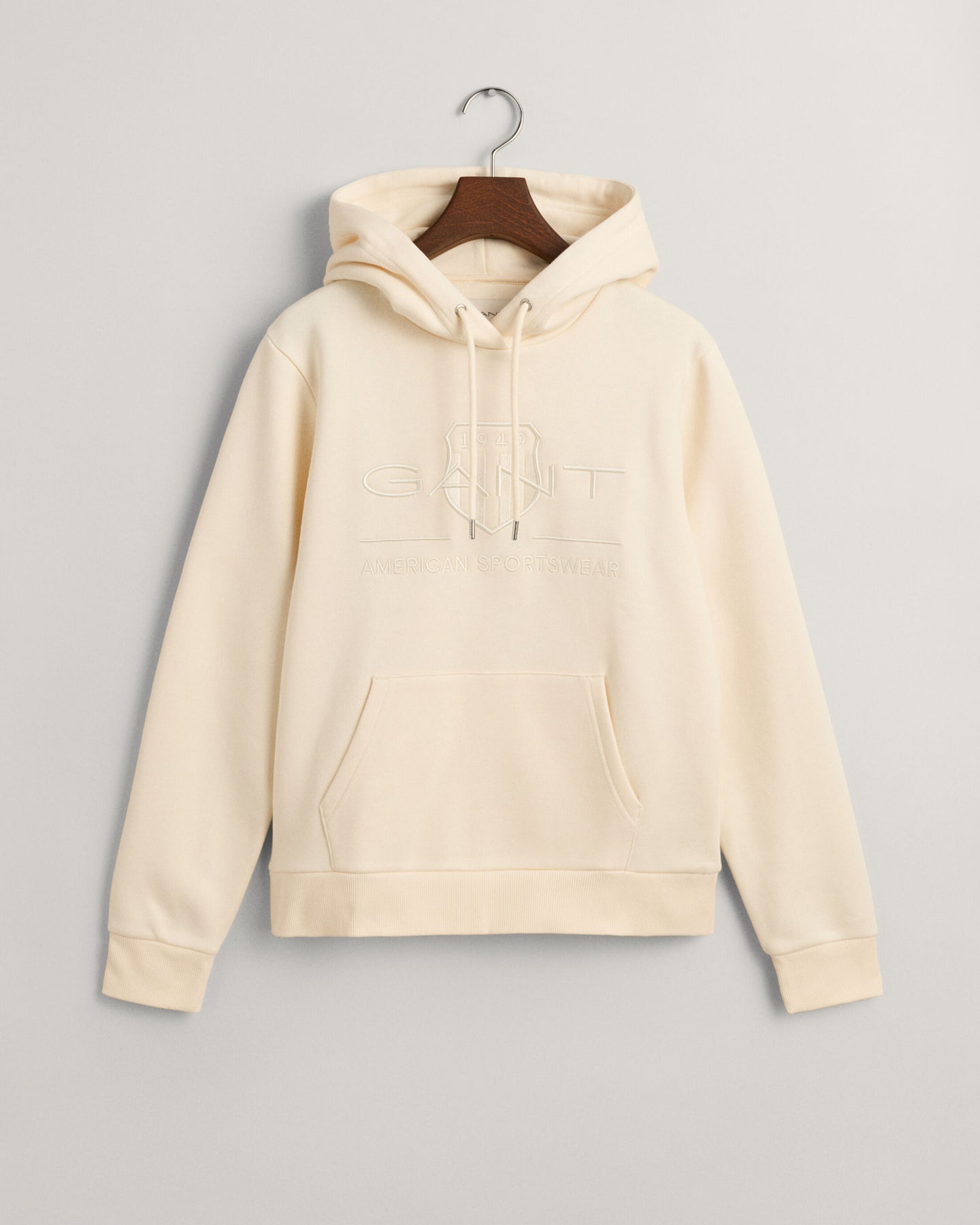 Regular Tonal Shield Hoodie - Linen