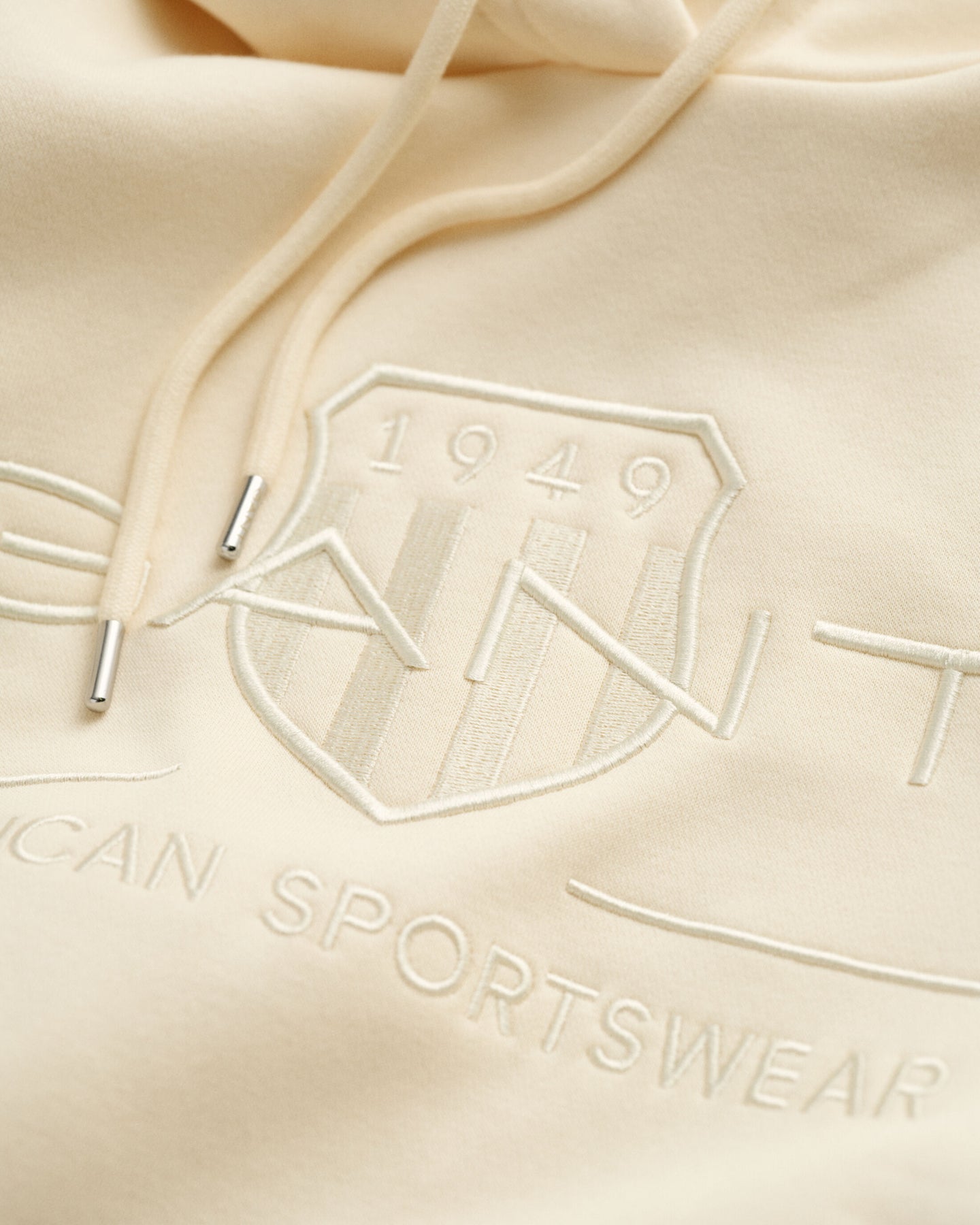 Regular Tonal Shield Hoodie - Linen