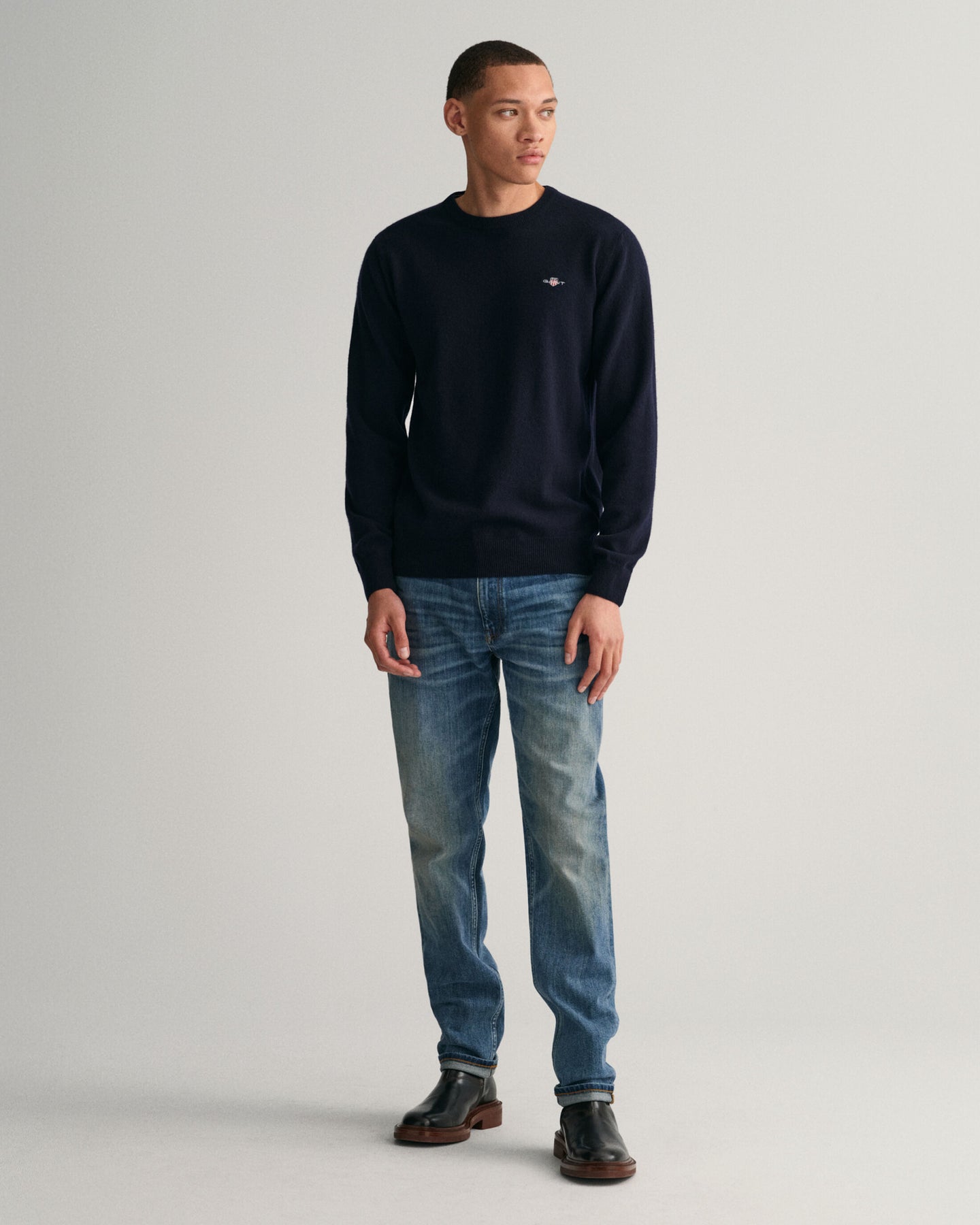 Superfine Lambswool C-Neck - Marine