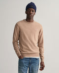 Superfine Lambswool C-Neck - Dark Sand Melange