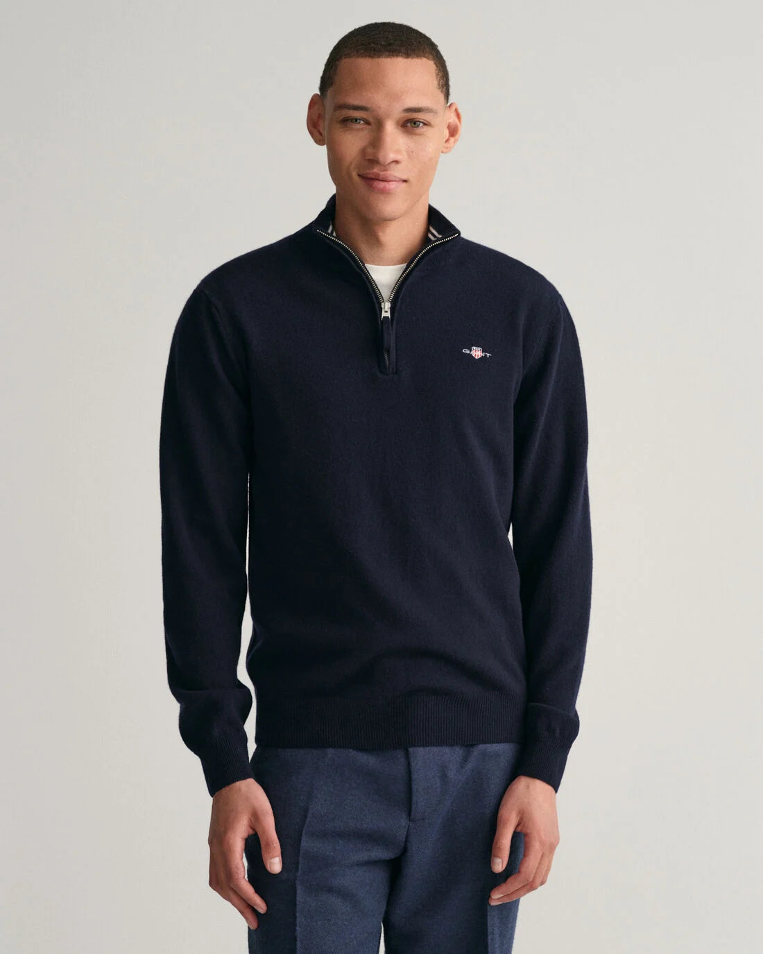 Superfine Lambswool Half Zip - Marine