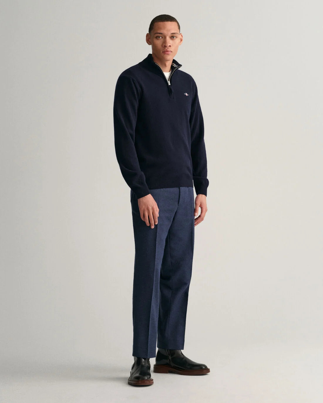 Superfine Lambswool Half Zip - Marine