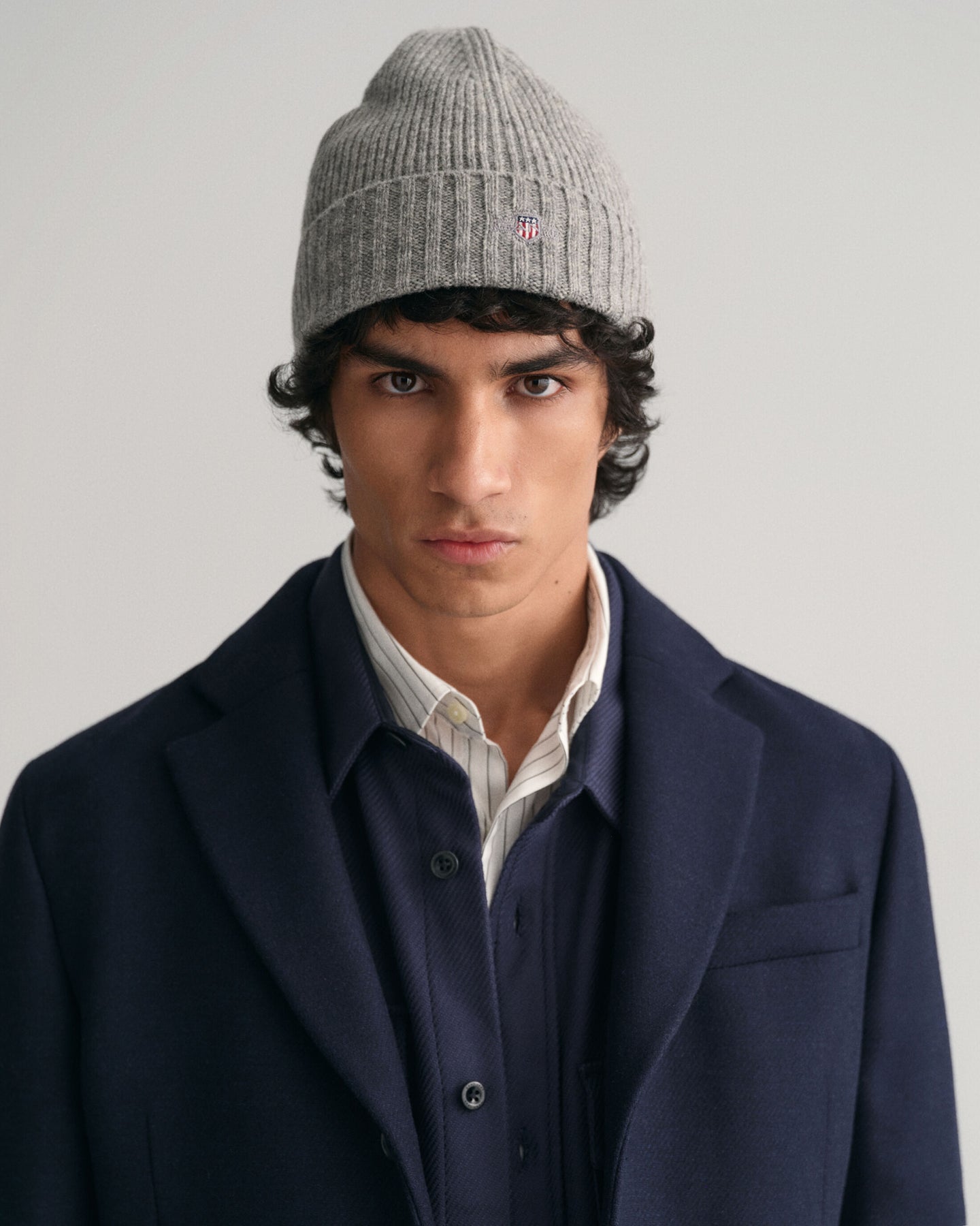 Shield Wool Beanie - Unisex  - Grey Melange