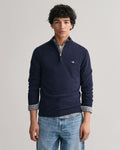 Superfine Lambswool Half Zip - Dark Navy Melange