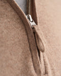 Superfine Lambswool Half Zip - Dark Sand Melange