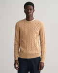 Cotton Cable C-Neck - Khaki Melange