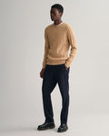 Cotton Cable C-Neck - Khaki Melange