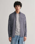 Reg Micro Tartan Flannel Shirt - Classic Blue