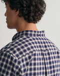 Reg Micro Tartan Flannel Shirt - Classic Blue