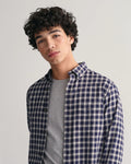 Reg Micro Tartan Flannel Shirt - Classic Blue