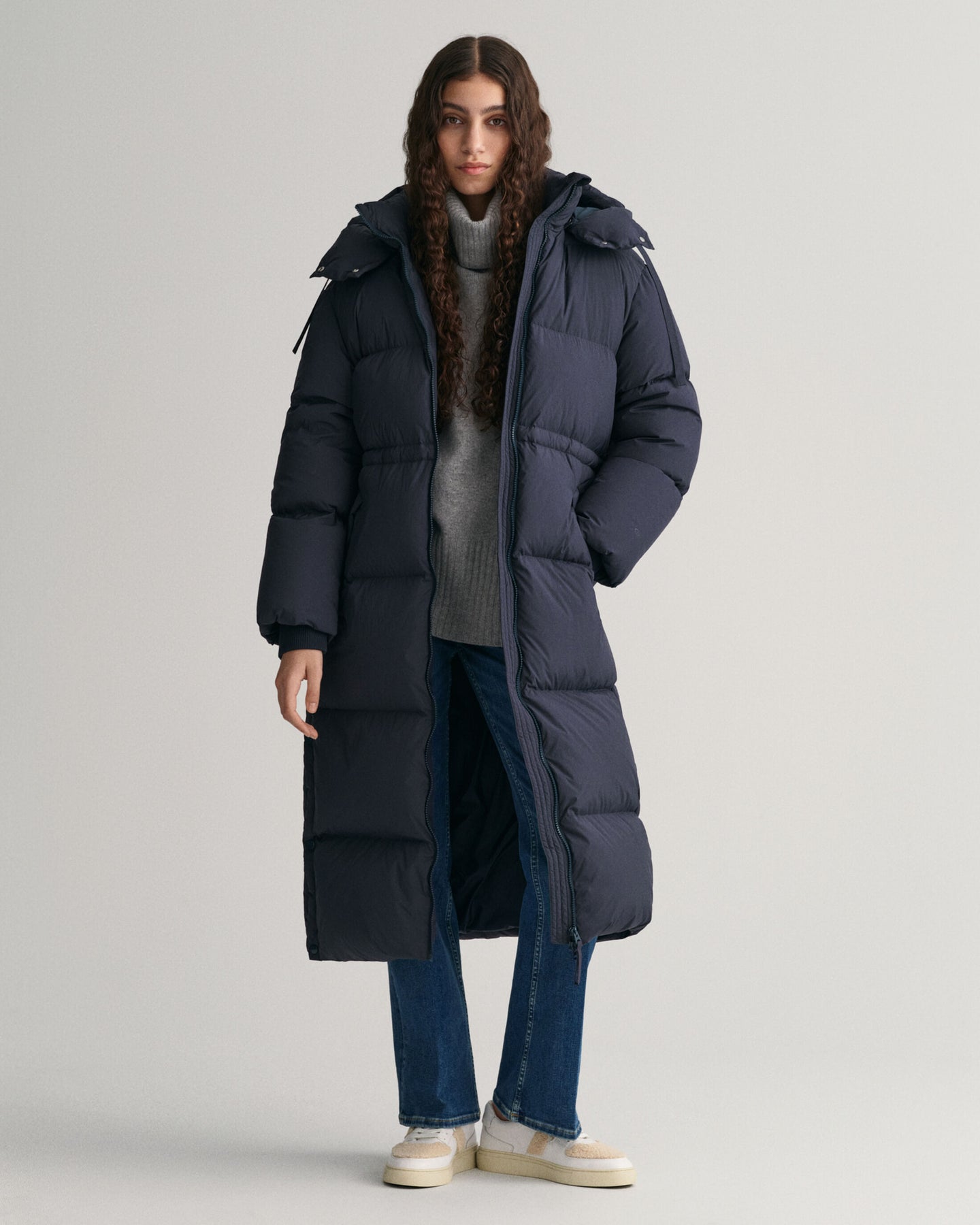 Full Length Down Coat - Evening Blue