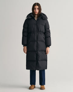 Full Length Down Coat - Ebony Black
