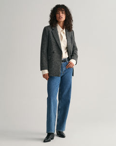 Regular Herringbone Blazer - Antracit Melange