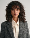 Regular Herringbone Blazer - Antracit Melange
