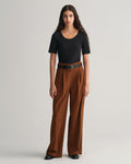 Slim Cot/Ela Ss Scoop Neck Top - Black