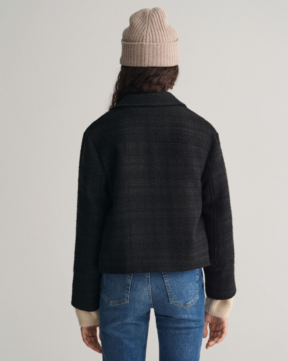 Tweed Blazer Jacket - Ebony Black