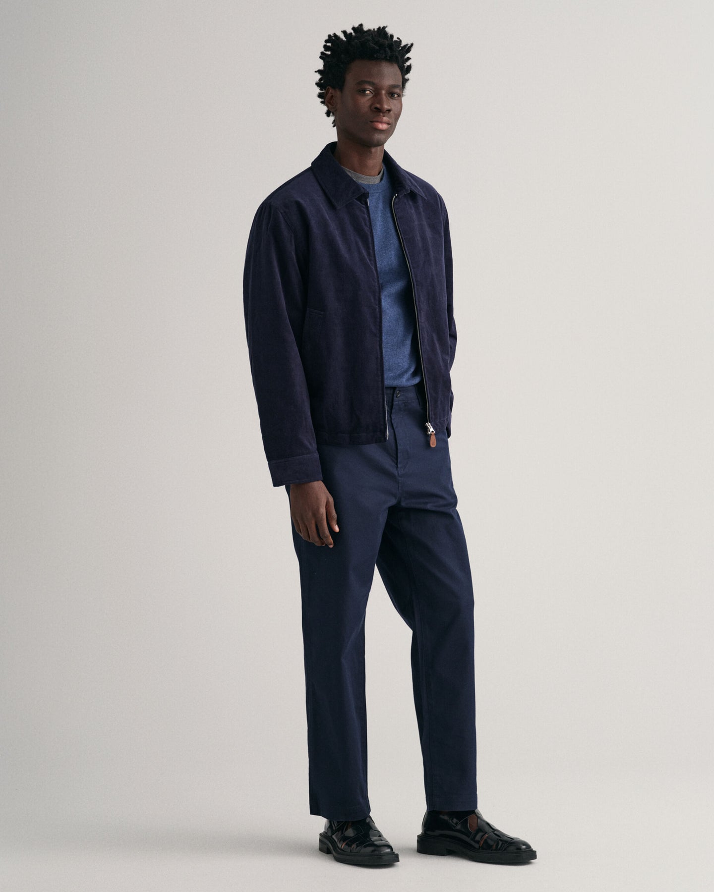 Classic Cotton C-Neck - Dark Jeansblue Melange