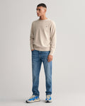 Classic Cotton C-Neck - Light Beige Melange