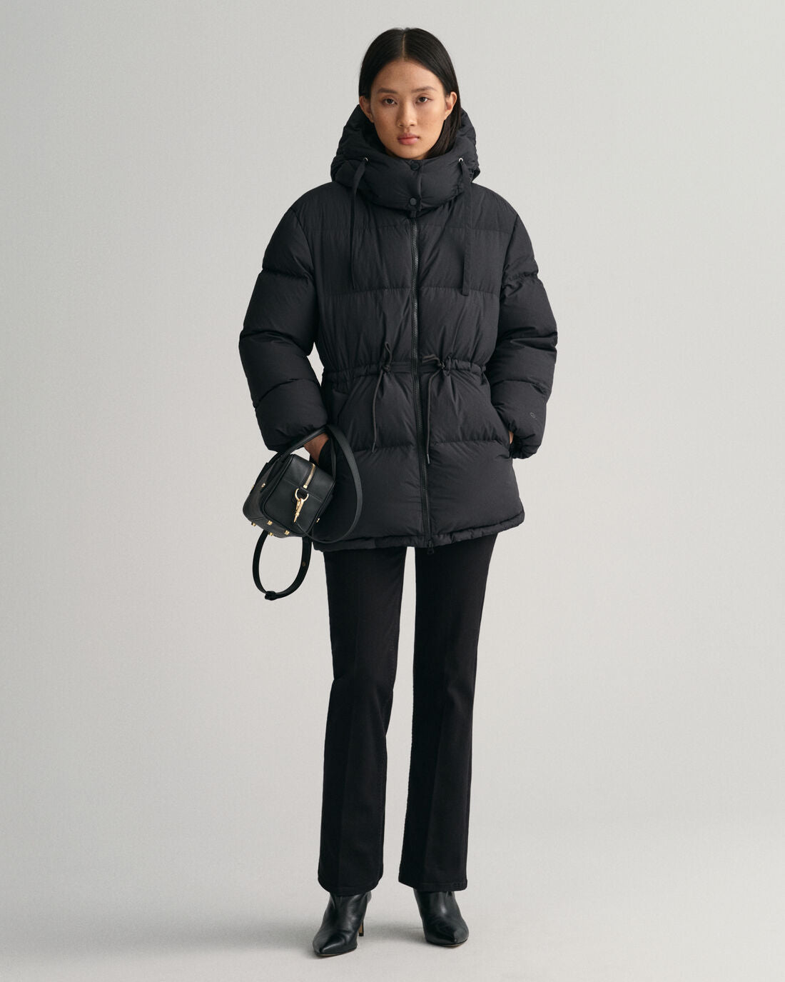 Mid Length Down Jacket - Ebony Black