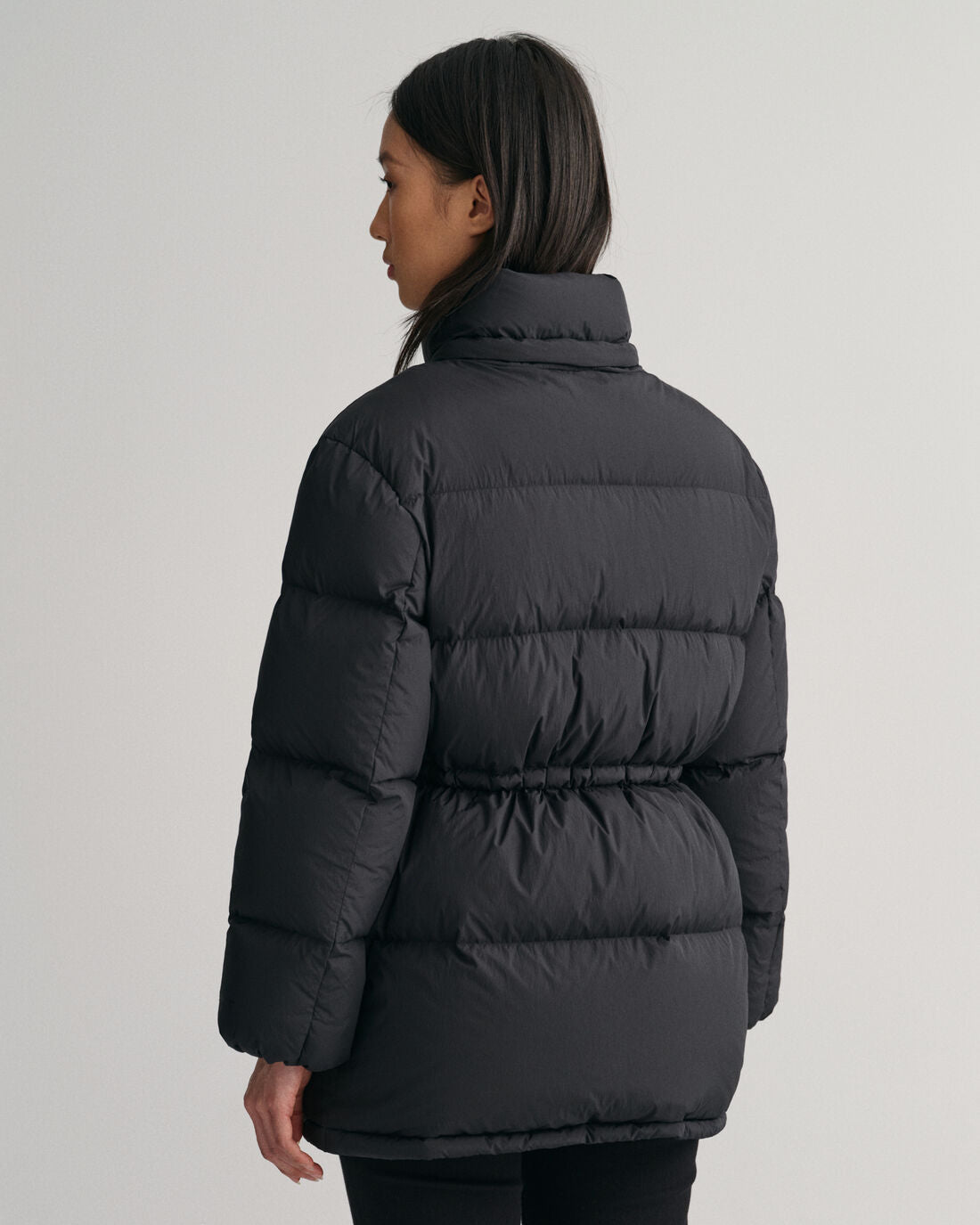 Mid Length Down Jacket - Ebony Black