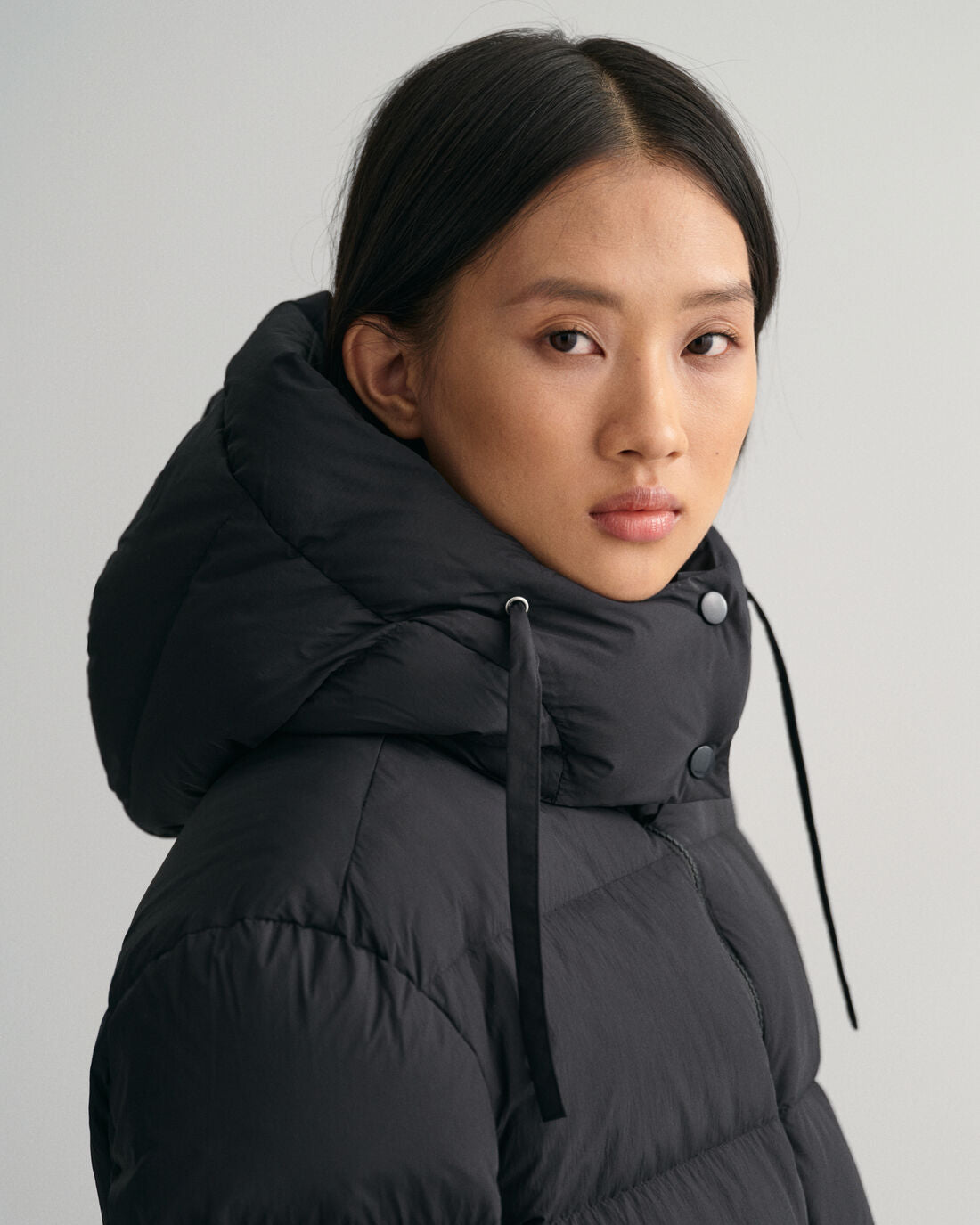 Mid Length Down Jacket - Ebony Black