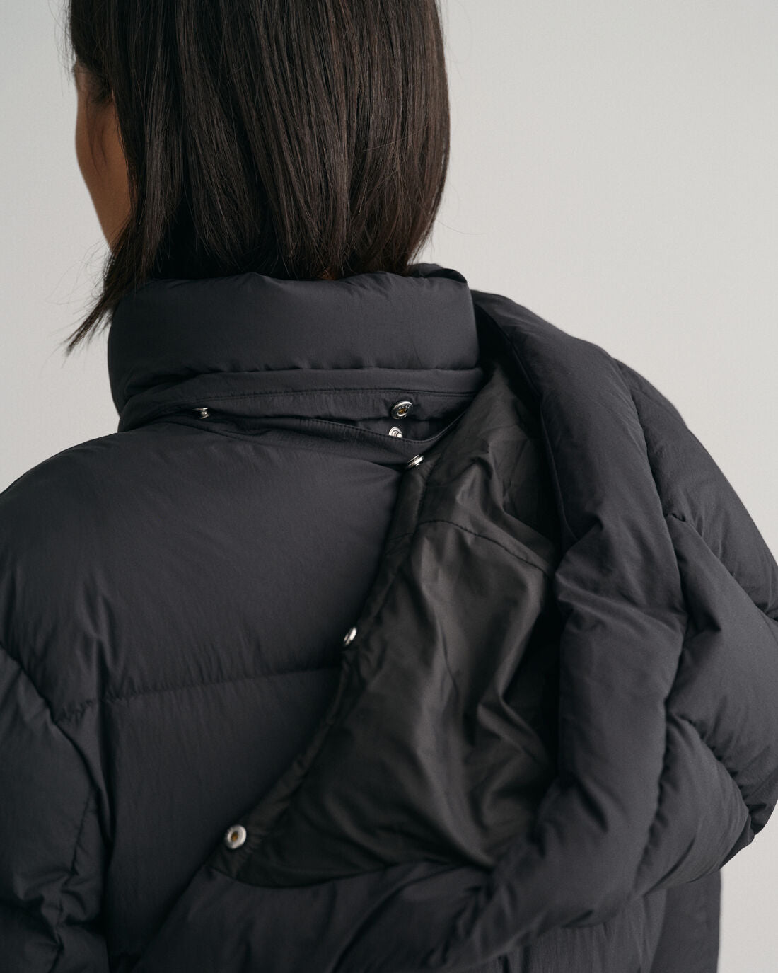 Mid Length Down Jacket - Ebony Black