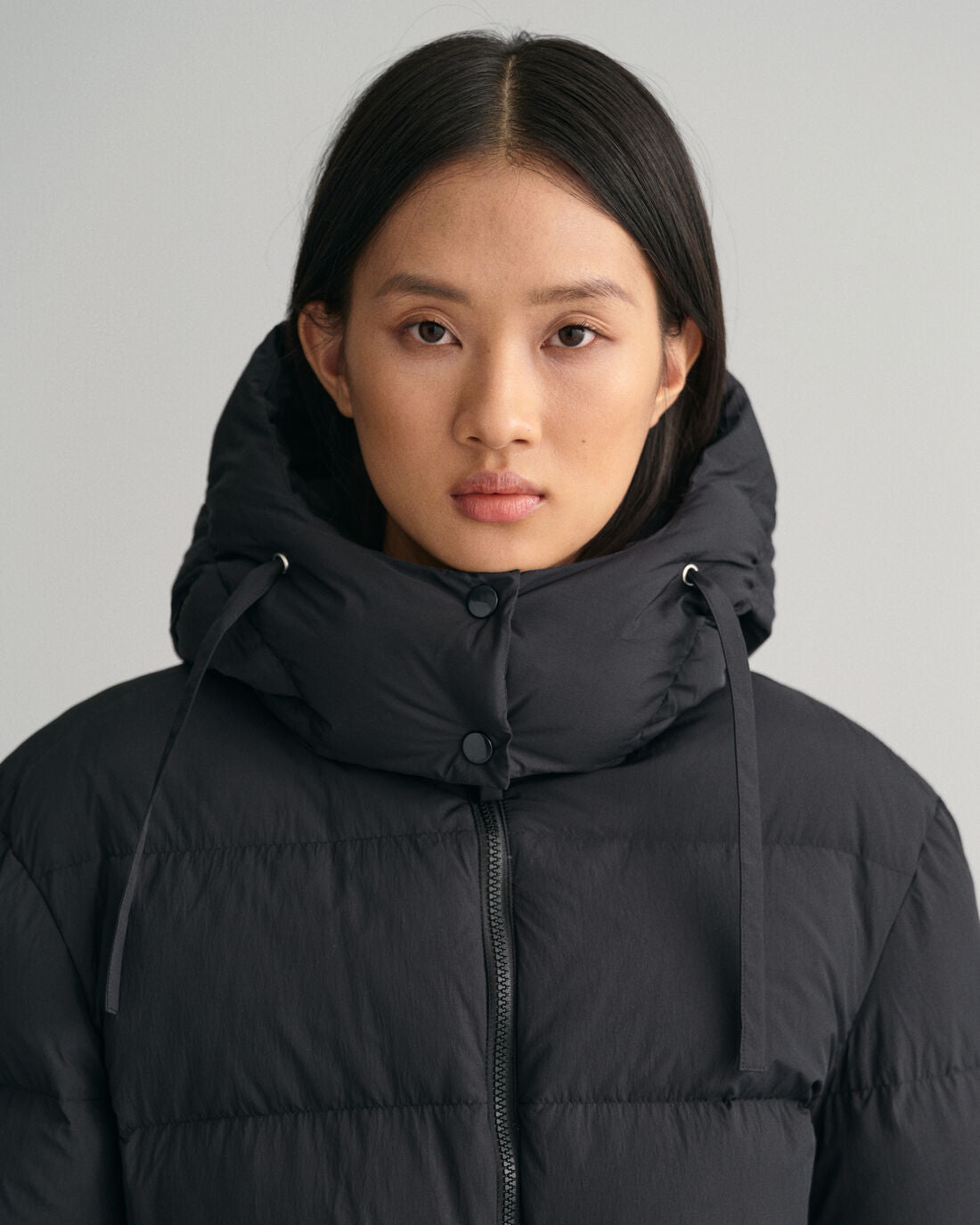 Mid Length Down Jacket - Ebony Black