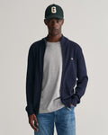 Casual Cotton Zip Cardigan - Evening Blue