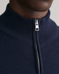 Casual Cotton Zip Cardigan - Evening Blue