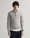 Superfine Lambswool Half Zip - Grey Melange